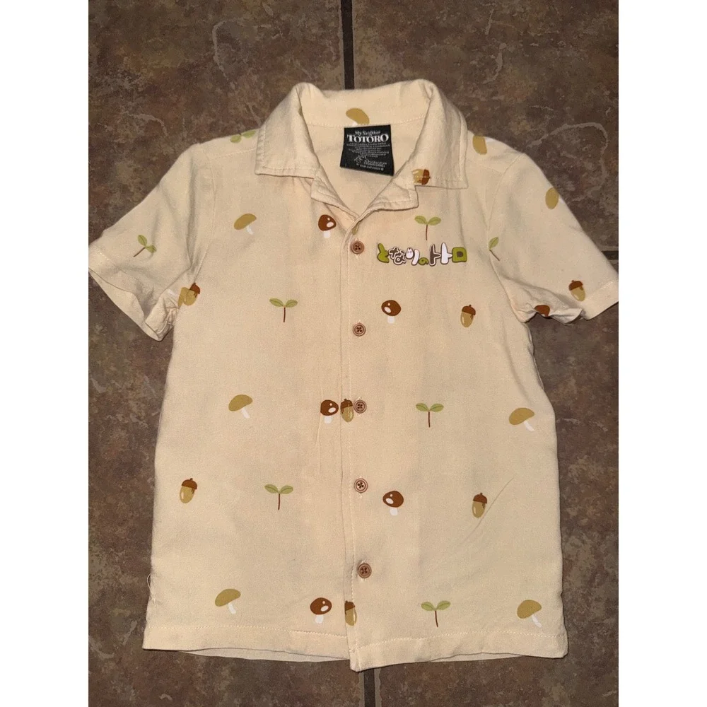 Studio Ghibli My Neighbor Totoro BoxLunch Kids Cream Button Down Shirt 3T
